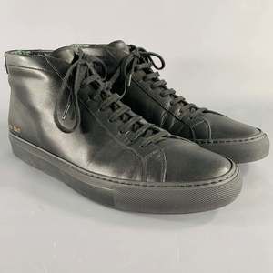 COMMON PROJECTS Black Leather High Top Sneakers